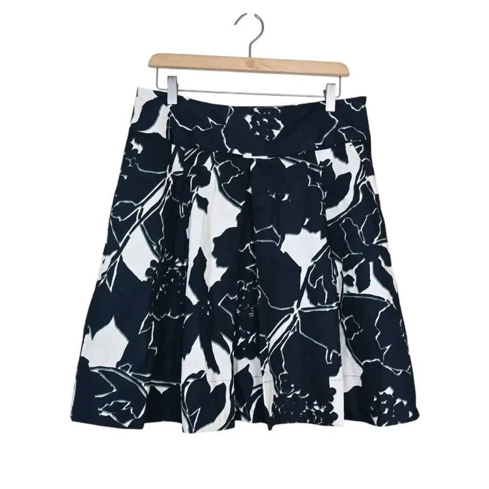 The Limited Womens M Floral A-Line Lined Skirt with Pockets
